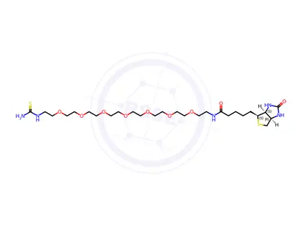 Chemical structure of N-(1-Amino-1-thioxo-5,8,11,14,17,20,23-heptaoxa-2-azapentacosan-25-yl)-5-((3aS,4S,6aR)-2-oxohexahydro-1H-thieno[3,4-d]imidazol-4-yl)pentanamide