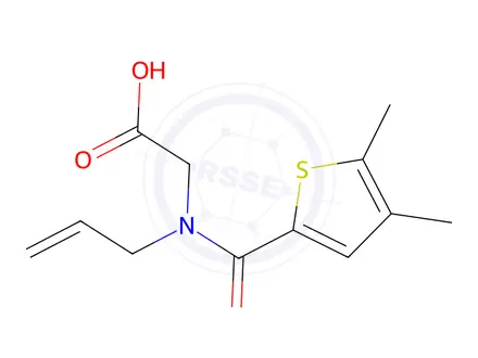 Chemical structure of N-allyl-N-(4,5-dimethylthiophene-2-carbonyl)glycine