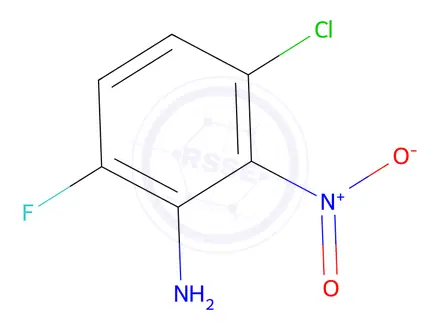 Chemical structure of Benzenamine, 3-chloro-6-fluoro-2-nitro-