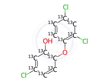Chemical structure of Triclosan-13C12