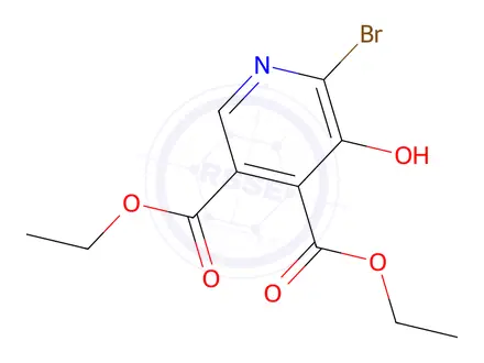 Chemical structure of Diethyl 6-bromo-5-hydroxypyridine-3,4-dicarboxylate