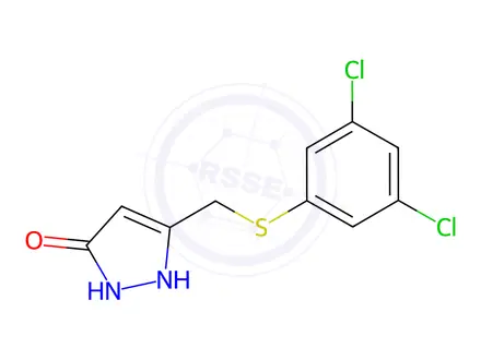 Chemical structure of 5-(((3,5-Dichlorophenyl)thio)methyl)-1H-pyrazol-3(2H)-one