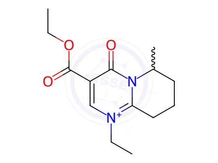 Chemical structure of 4H-Pyrido(1,2-a)pyrimidinium, 6,7,8,9-tetrahydro-3-(ethoxycarbonyl)-1-ethyl-6-methyl-4-oxo-
