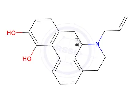 Chemical structure of R(-)-N-ALLYLNORAPOMORPHINE HBR