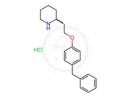 Chemical structure of 2-[2-(4-Benzylphenoxy)ethyl]piperidine hydrochloride