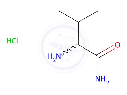 Chemical structure of 2-Amino-3-methylbutanamide Hydrochloride