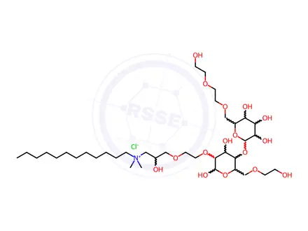 Chemical structure of Cellulose, 3-(dodecyldimethylammonio)-2-hydroxypropyl 2-hydroxyethyl ether, chloride