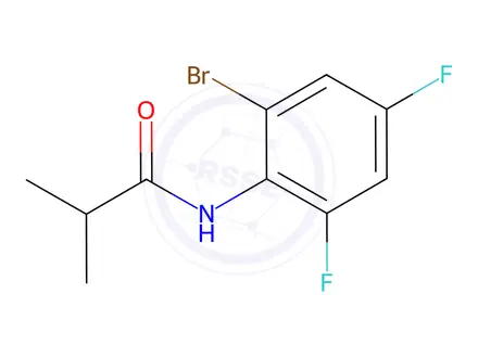 Chemical structure of N-(2-bromo-4,6-difluorophenyl)isobutyramide