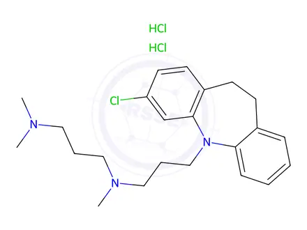 Chemical structure of Clomipramine Hydrochloride Impurity 1 (Clomipramine Hydrochloride EP Impurity A Dihydrochloride)