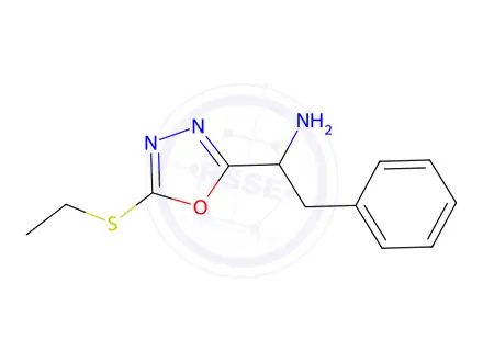 Chemical structure of 1-(5-(Ethylthio)-1,3,4-oxadiazol-2-yl)-2-phenylethan-1-amine