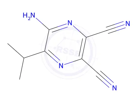 Chemical structure of 5-Amino-6-isopropylpyrazine-2,3-dicarbonitrile