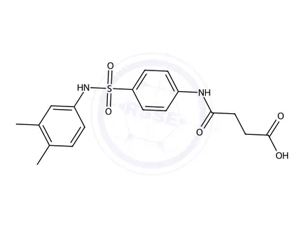 Chemical structure of 4-((4-(N-(3,4-dimethylphenyl)sulfamoyl)phenyl)amino)-4-oxobutanoic acid
