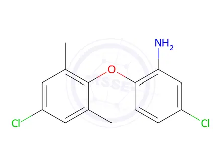Chemical structure of 5-Chloro-2-(4-chloro-2,6-dimethylphenoxy)aniline Hydrochloride