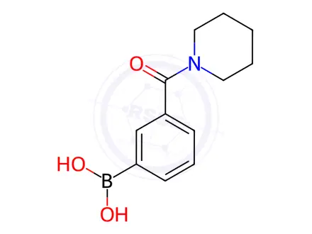 Chemical structure of 3-(Piperidine-1-carbonyl)phenylboronic acid