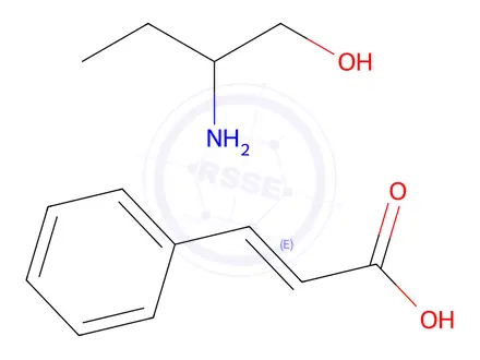 Chemical structure of cinnamic acid, compound with 2-aminobutan-1-ol (1:1)