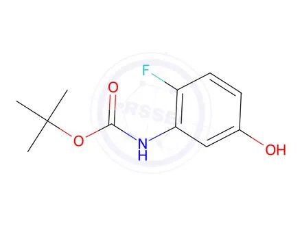 Chemical structure of tert-Butyl (2-fluoro-5-hydroxyphenyl)carbamate