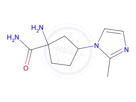 Chemical structure of 1-Amino-3-(2-methyl-1h-imidazol-1-yl)cyclopentane-1-carboxamide