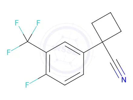 Chemical structure of 1-(4-Fluoro-3-(trifluoromethyl)phenyl)cyclobutanecarbonitrile