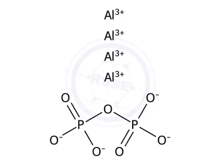 Chemical structure of diphosphoric acid, aluminium salt