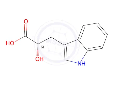 Chemical structure of (S)-2-Hydroxy-3-(1H-indol-3-yl)propanoic acid