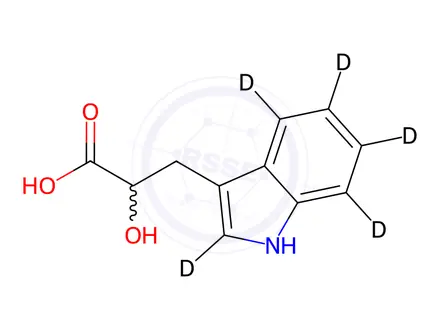 Chemical structure of DL-Indole-3-lactic Acid-d5