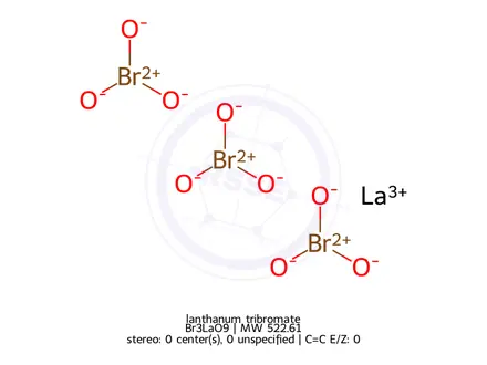 Chemical structure of lanthanum tribromate