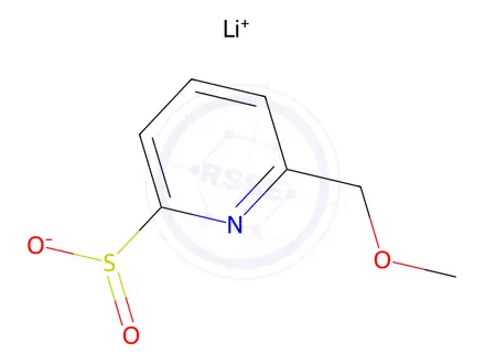Chemical structure of Lithium(1+) ion 6-(methoxymethyl)pyridine-2-sulfinate