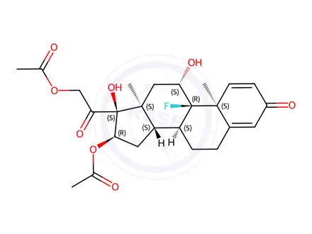 Chemical structure of Triamcinolone EP Impurity A (Triamcinolone 16,21-diacetate)