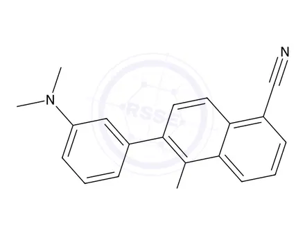 Chemical structure of 5-Amino-6-(3-(dimethylamino)phenyl)-1-naphthonitrile