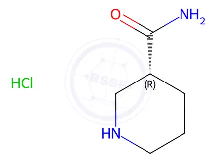 Chemical structure of (3R)-piperidine-3-carboxamide hydrochloride