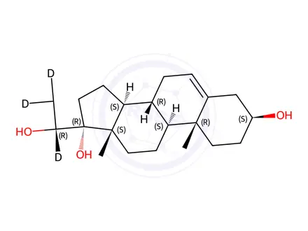 Chemical structure of (3β,20R)-Pregn-5-ene-3,17,20-triol-d4