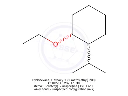 Chemical structure of Cyclohexane, 1-ethoxy-2-(1-methylethyl)-(9CI)
