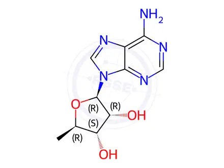 Chemical structure of 5'-Deoxyadenosine