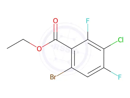 Chemical structure of Benzoic acid, 6-bromo-3-chloro-2,4-difluoro-, ethyl ester