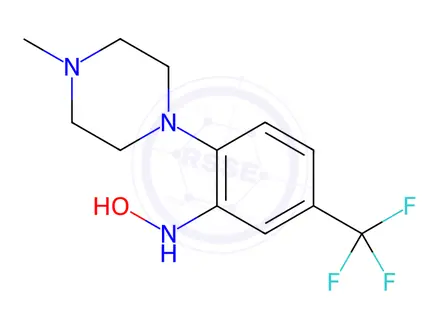 Chemical structure of N-(2-(4-methylpiperazin-1-yl)-5-(trifluoromethyl)phenyl)hydroxylamine
