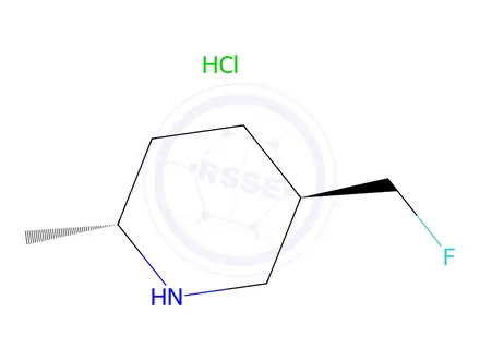 Chemical structure of (2R,5R)-5-(fluoromethyl)-2-methylpiperidine hydrochloride