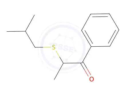 Chemical structure of 2-(Isobutylthio)-1-phenylpropan-1-one