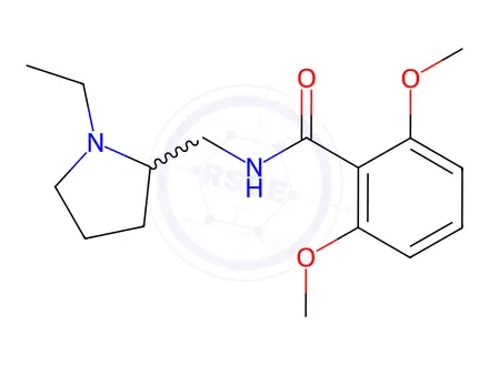 Chemical structure of N-((1-Ethylpyrrolidin-2-yl)methyl)-2,6-dimethoxybenzamide