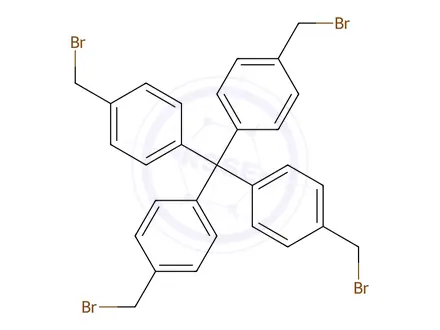 Chemical structure of tetrakis(4-(bromomethyl)phenyl)methane