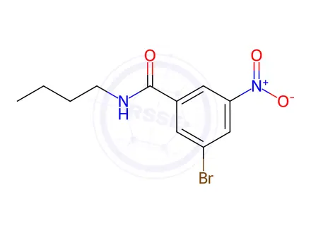 Chemical structure of Benzamide, 3-bromo-N-butyl-5-nitro-