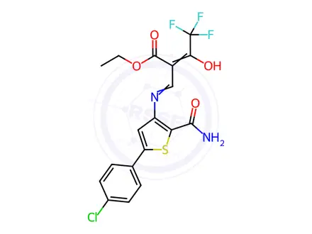 Chemical structure of ethyl 3-{[2-(aminocarbonyl)-5-(4-chlorophenyl)-3-thienyl]amino}-2-(2,2,2-trifluoroacetyl)acrylate