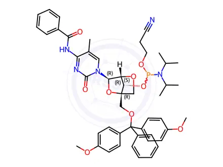 Chemical structure of Phosphoramidites Impurity 104 (2'-O-4'-C Locked-C(bz) Phosphoramidite)