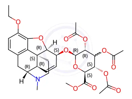 Chemical structure of Ethyl Morphine 6-(Tri-O-acetylglucuronide Methyl Ester)