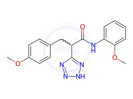 Chemical structure of N-(2-Methoxyphenyl)-3-(4-methoxyphenyl)-2-(2H-1,2,3,4-tetrazol-5-yl)propanamide