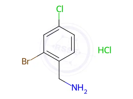 Chemical structure of (2-Bromo-4-chlorophenyl)methanamine hydrochloride
