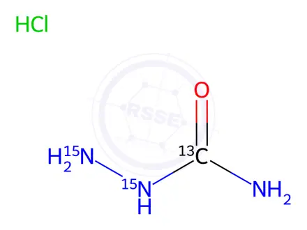 Chemical structure of Semicarbazide-13C,15N2 Hydrochloride