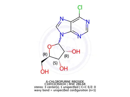 Chemical structure of 6-CHLOROPURINE RIBOSIDE