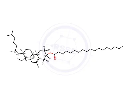 Chemical structure of Cholesteryl-2,2,3,4,4,6-d6 Octadecanoate