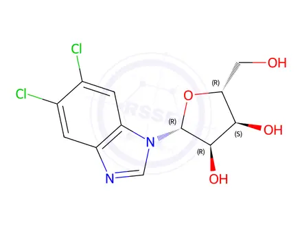 Chemical structure of 5,6-Dichloro-1-beta-D-ribofuranosylbenzimidazole