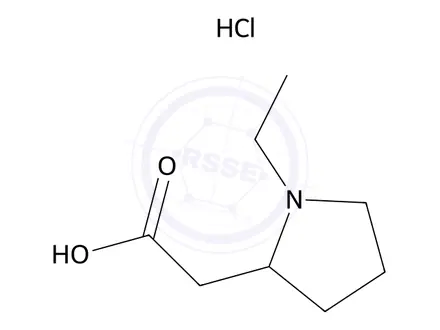 Chemical structure of 2-(1-Ethylpyrrolidin-2-yl)acetic acid hydrochloride